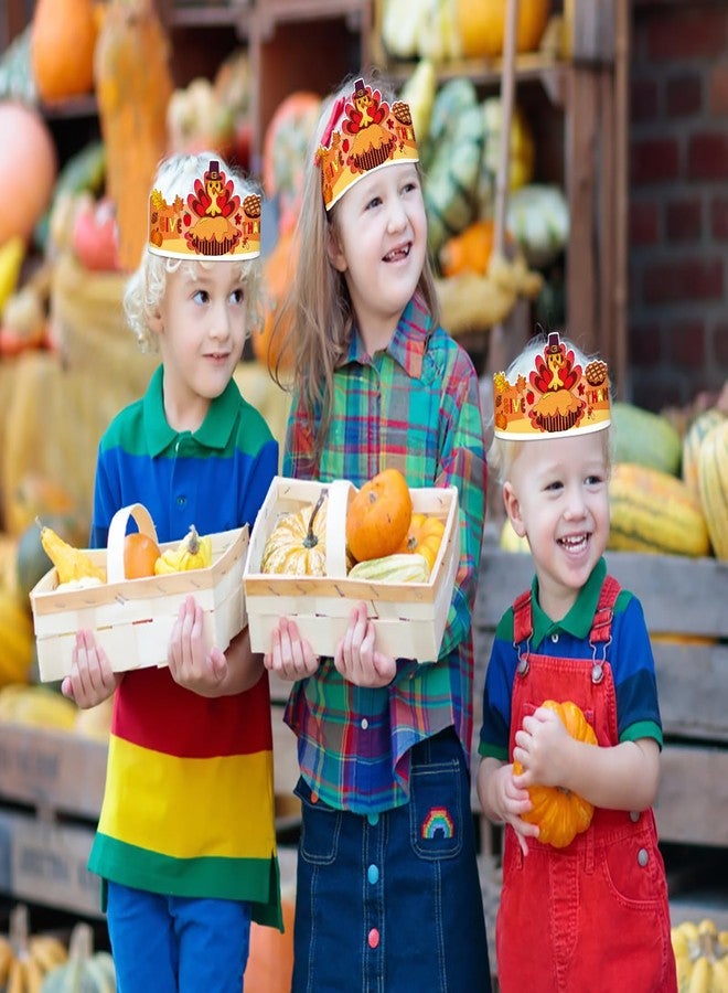WhatSign Turkey Coloring Hat - Kids & Adults, 24 Pack Thanksgiving Headbands & Crowns for Parties & Crafts - Image 4